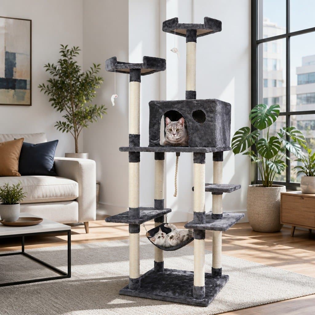 Multi-Level Cat Scratching Post 184cm