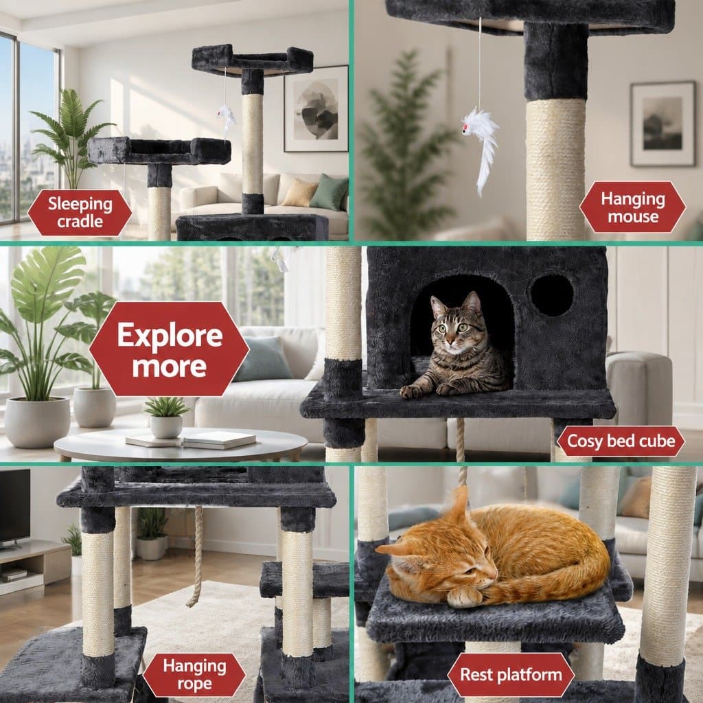 Multi-Level Cat Scratching Post 184cm