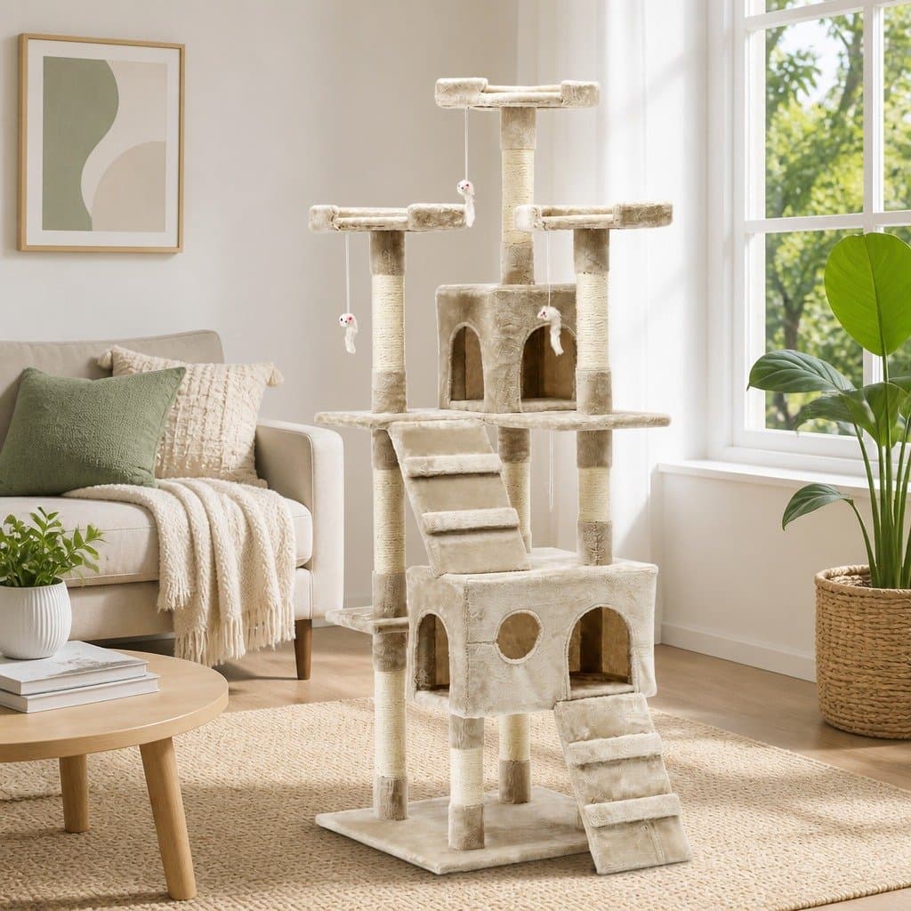 Multi-Level Cat Tower 180cm with Scratching Posts