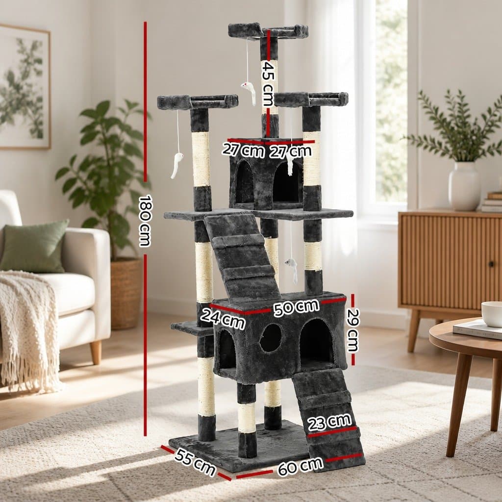 180cm Cat Tree Tower with Scratching Posts