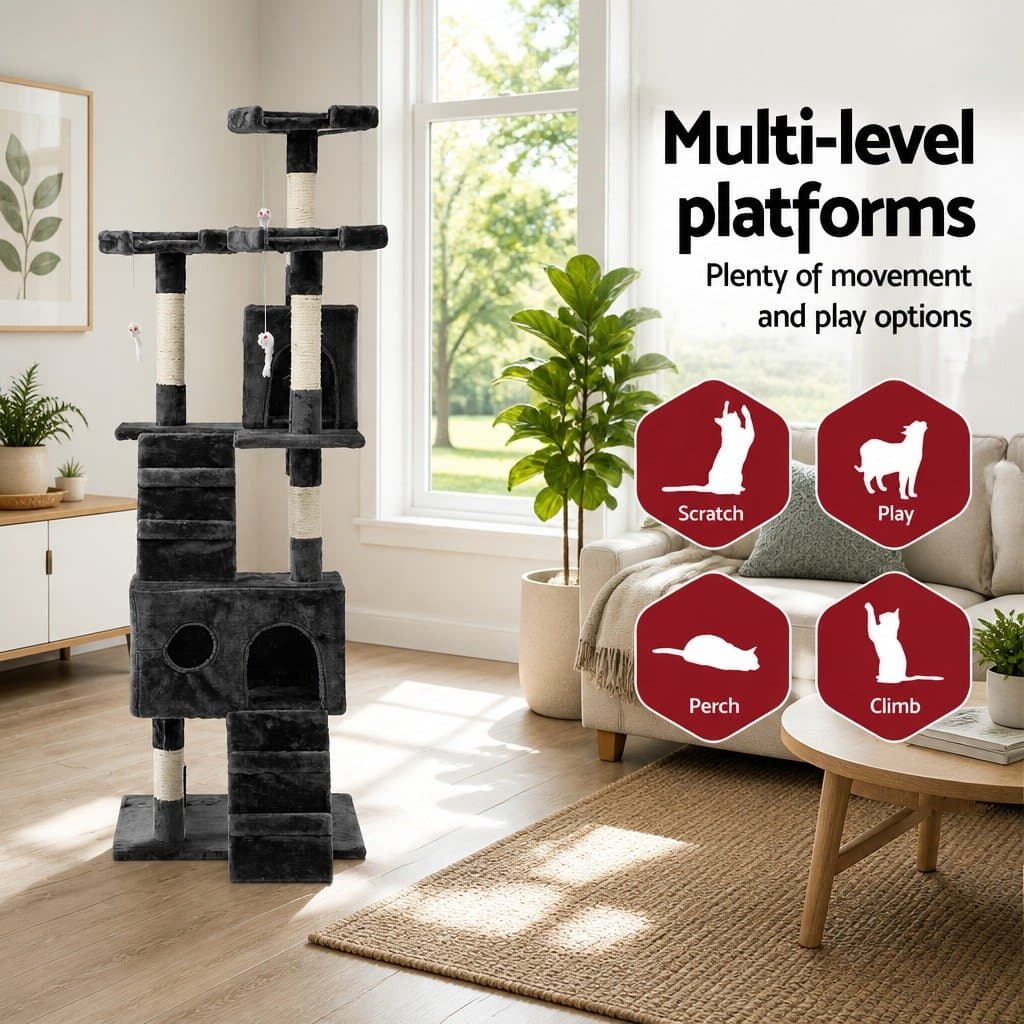 180cm Cat Tree Tower with Scratching Posts
