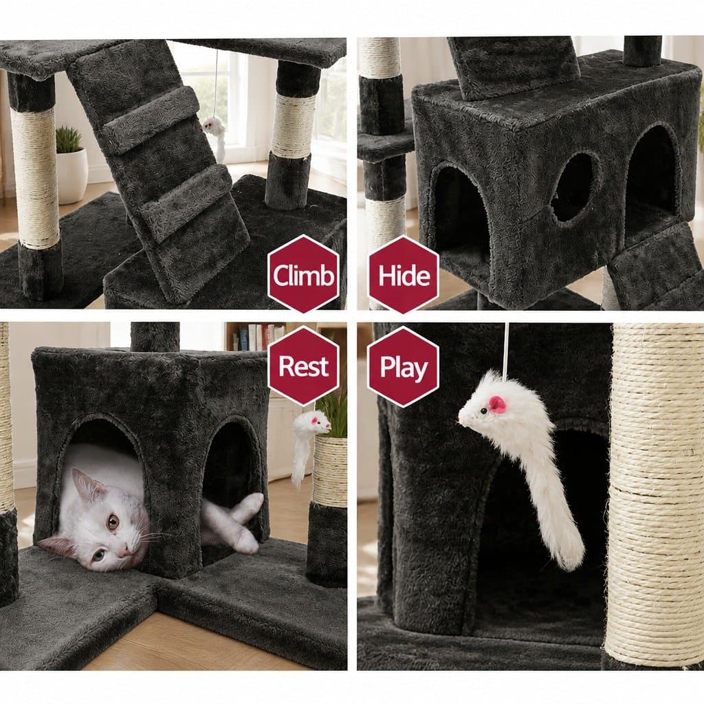 180cm Cat Tree Tower with Scratching Posts