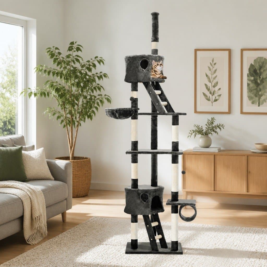 260cm Cat Tree Tower with Multi-Level Platforms