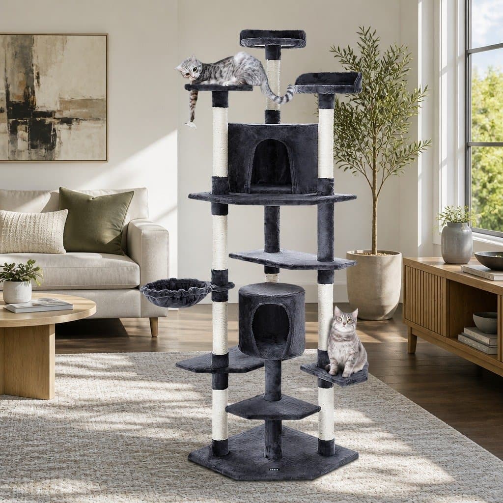 Multi-Level Cat Tree Tower with Scratching Post