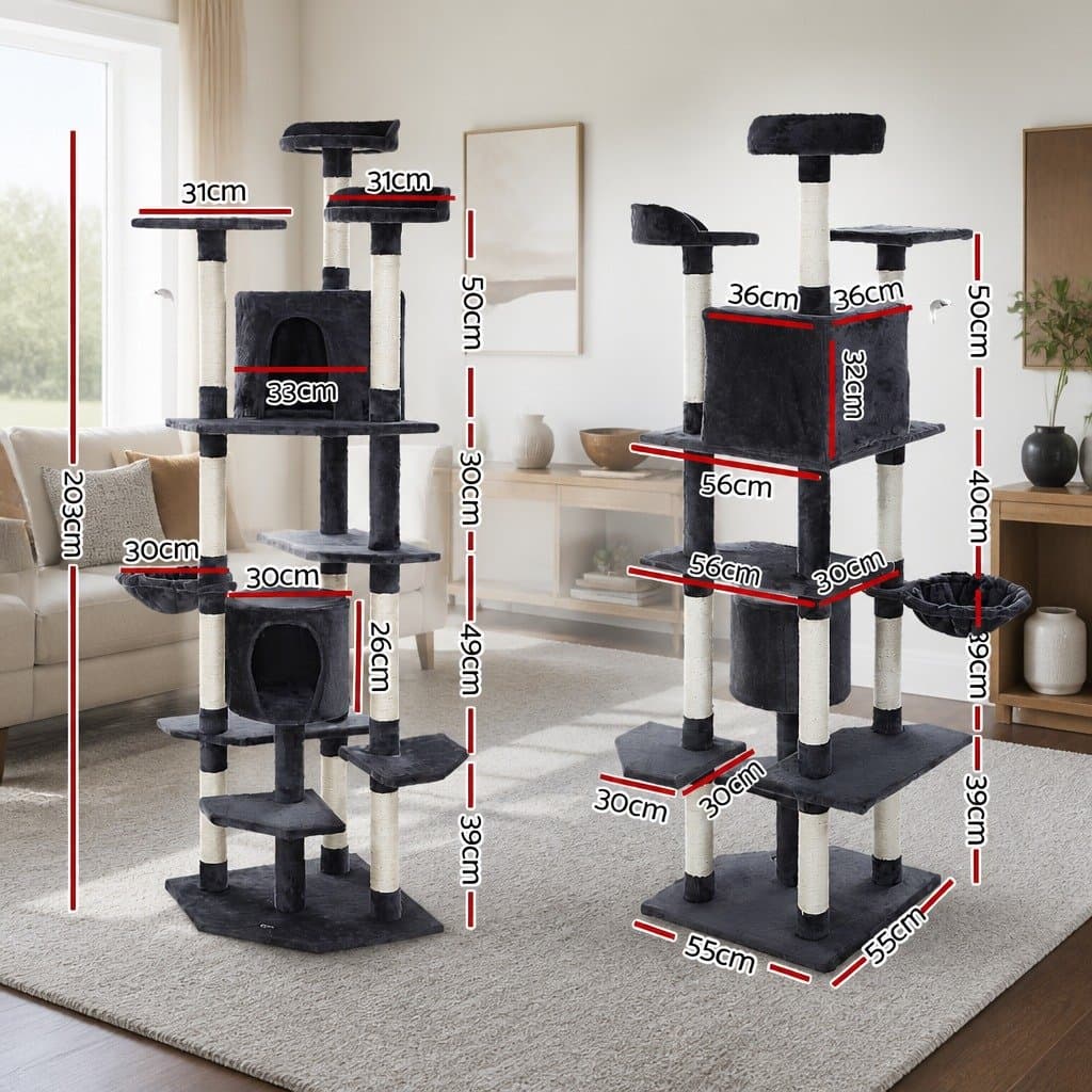 Multi-Level Cat Tree Tower with Scratching Post