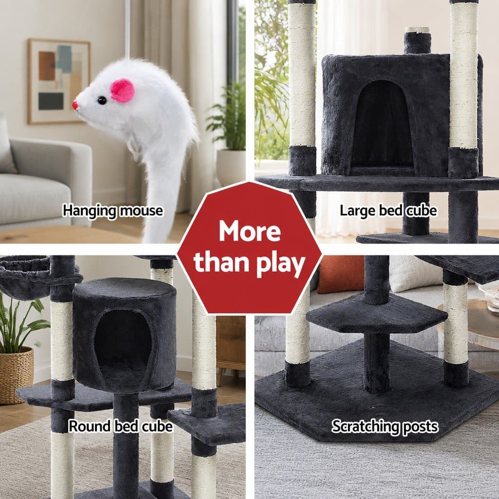 Multi-Level Cat Tree Tower with Scratching Post