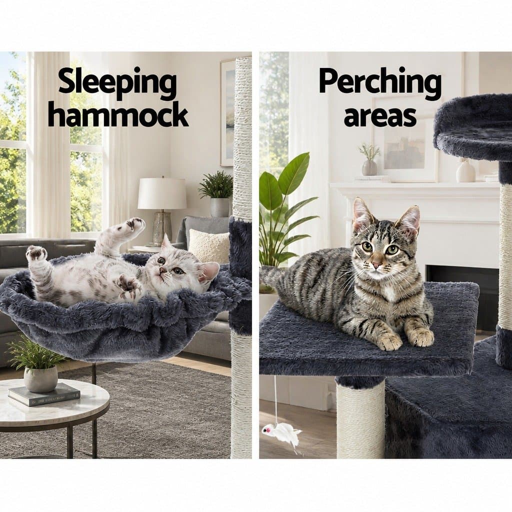 Multi-Level Cat Tree Tower with Scratching Post