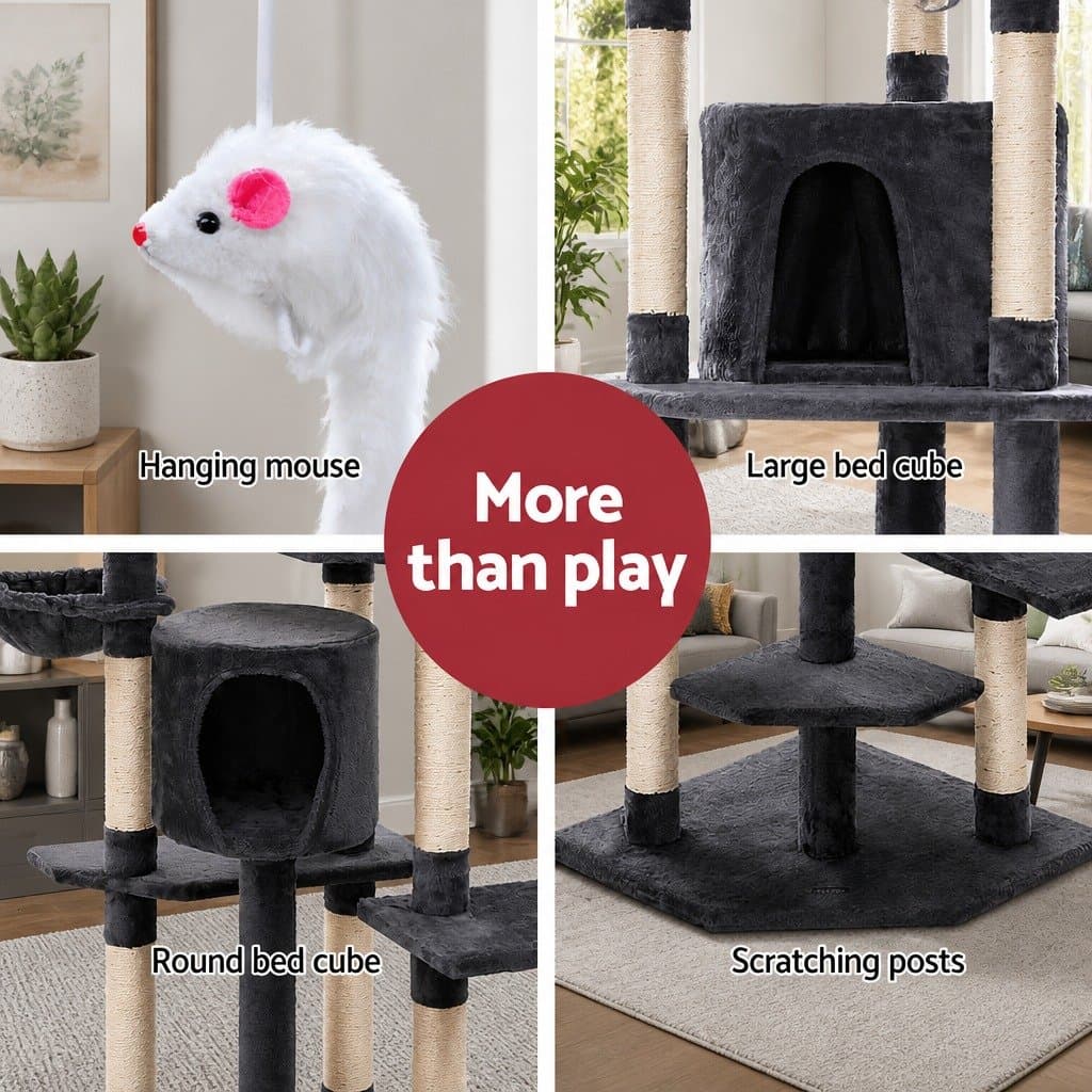 Multi-Level Cat Tree Tower with Scratching Post