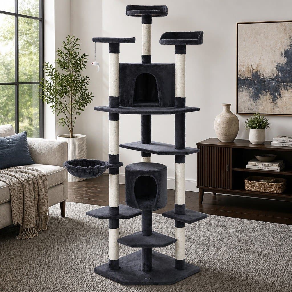 Multi-Level Cat Tree Tower with Scratching Post