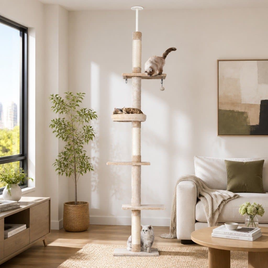 290cm Cat Tree with 5 Levels and Stable Base
