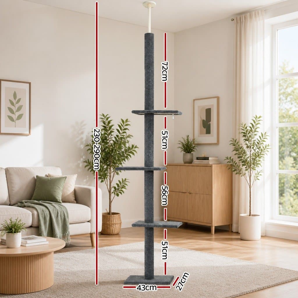 Cat Tree with 4 Platforms and Adjustable Height