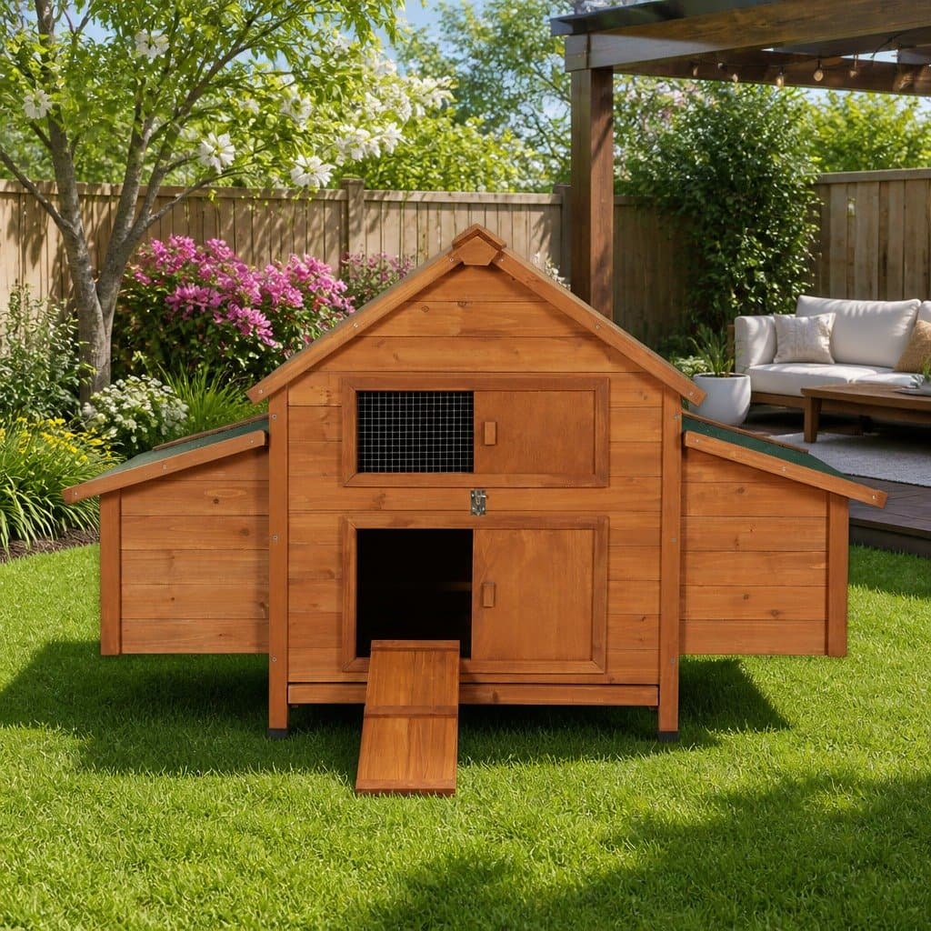 Wooden Chicken Coop Rabbit Hutch 150cm
