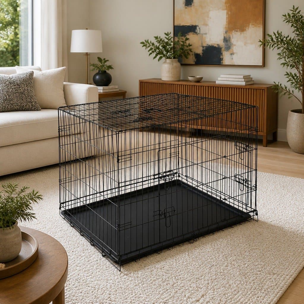 48" Foldable Dog Cage with Triple Access Doors
