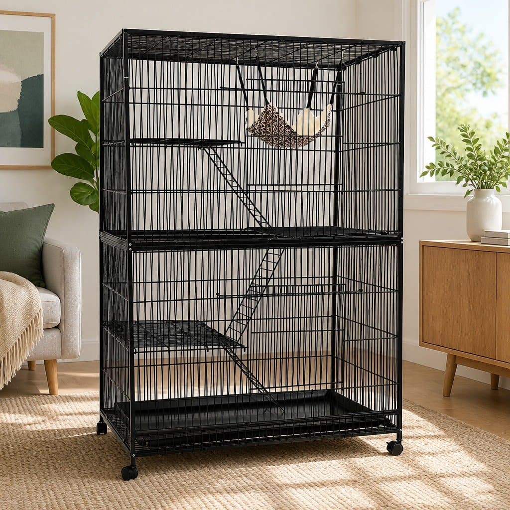 Multi-Level Rabbit Cage Hutch for Small Animals 142cm