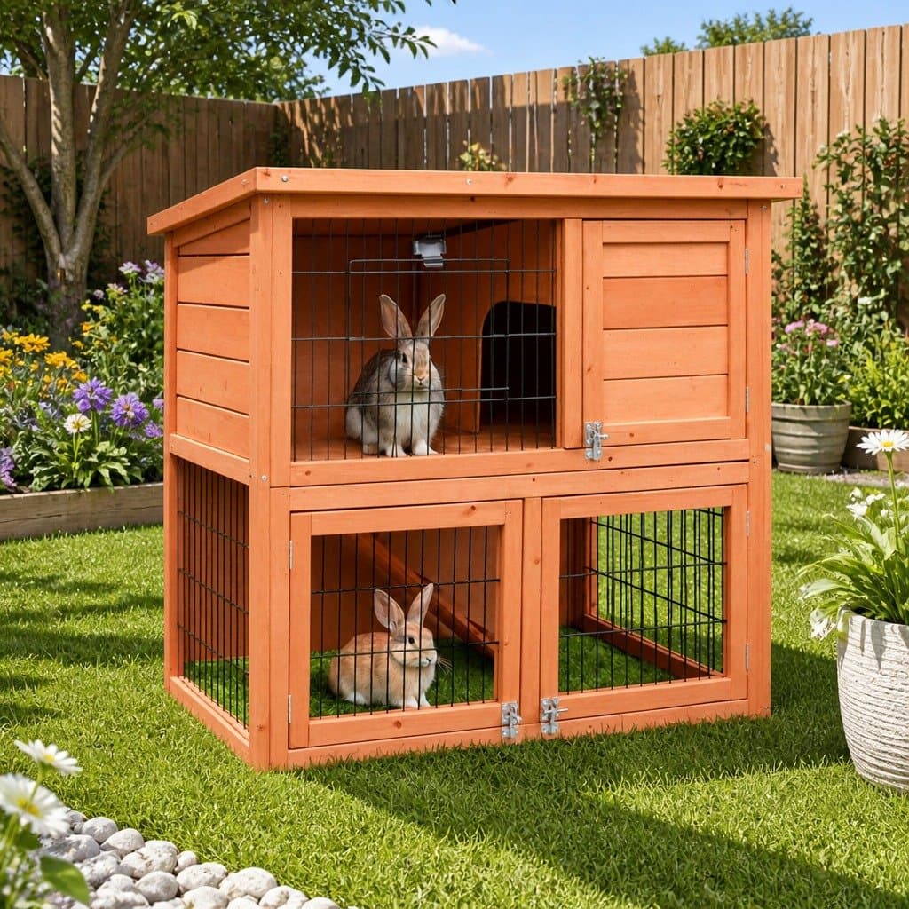 Wooden Rabbit Hutch for Small Pets 88cm
