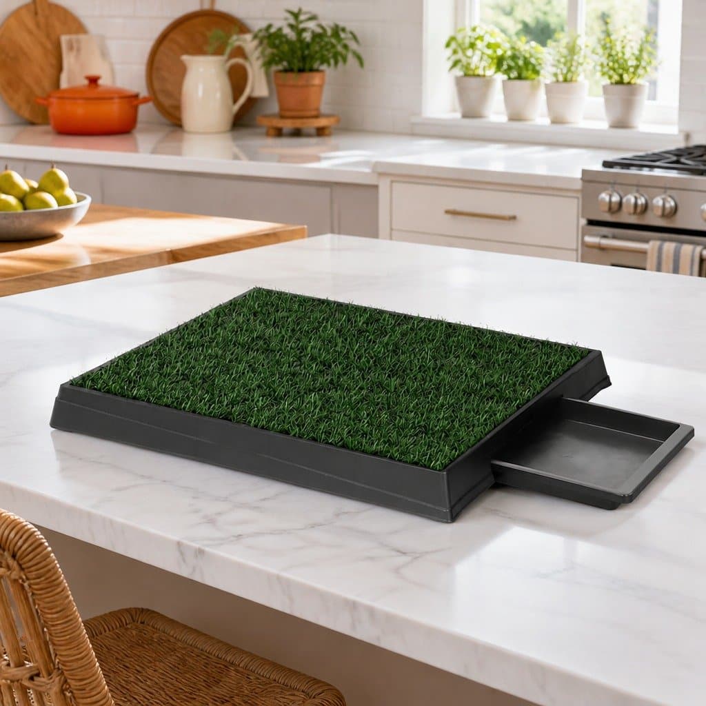 Portable Dog Training Pad with Durable Grass Mat 2pk