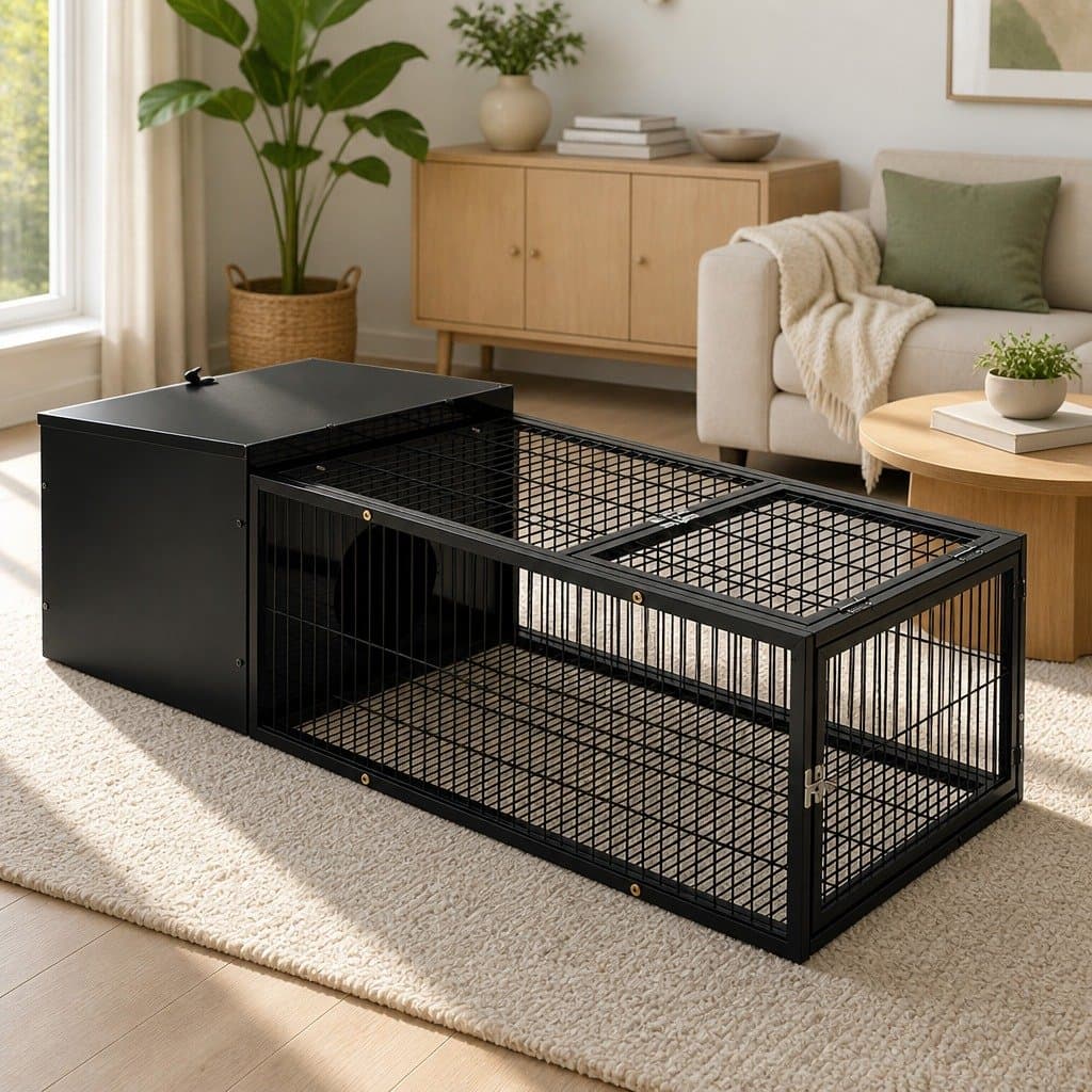 Rabbit Hutch Cage with Metal Frame 122x52cm