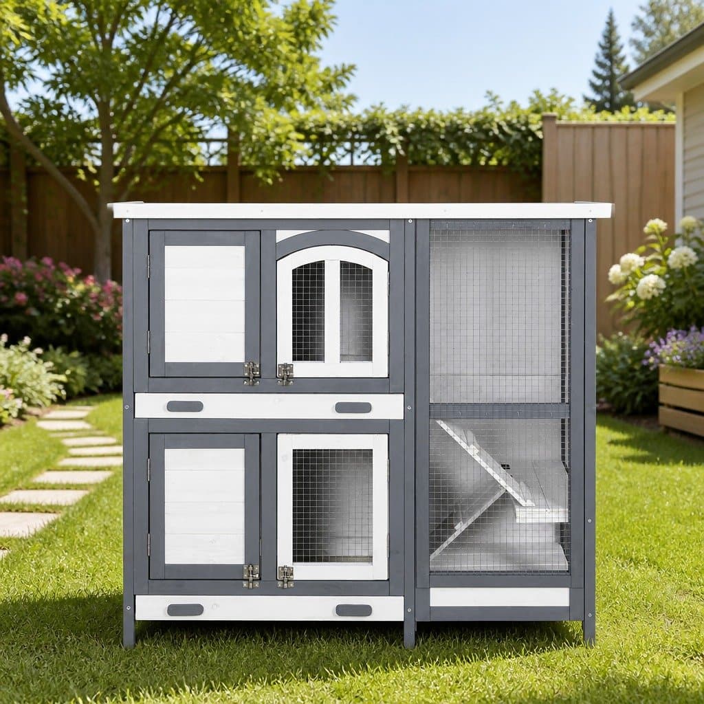 Large Wooden Rabbit Hutch and Chicken Coop 98cm