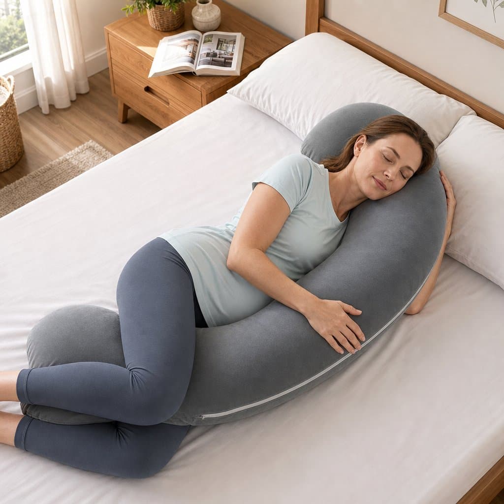 L-Shaped Pregnancy Pillow for Comfort & Support