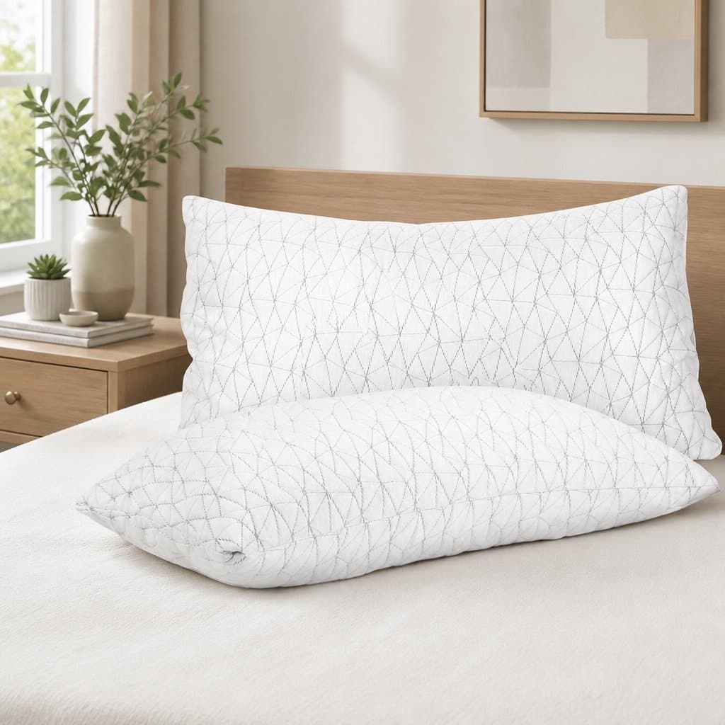 Gel-Infused Memory Foam Pillow Twin Pack for Sleep Support