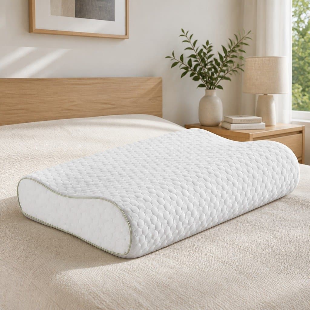 Contour Memory Foam Pillow for Neck Support with Removable Cover