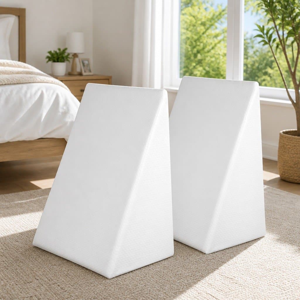 Memory Foam Wedge Pillow Twin Pack with Cool Gel Comfort