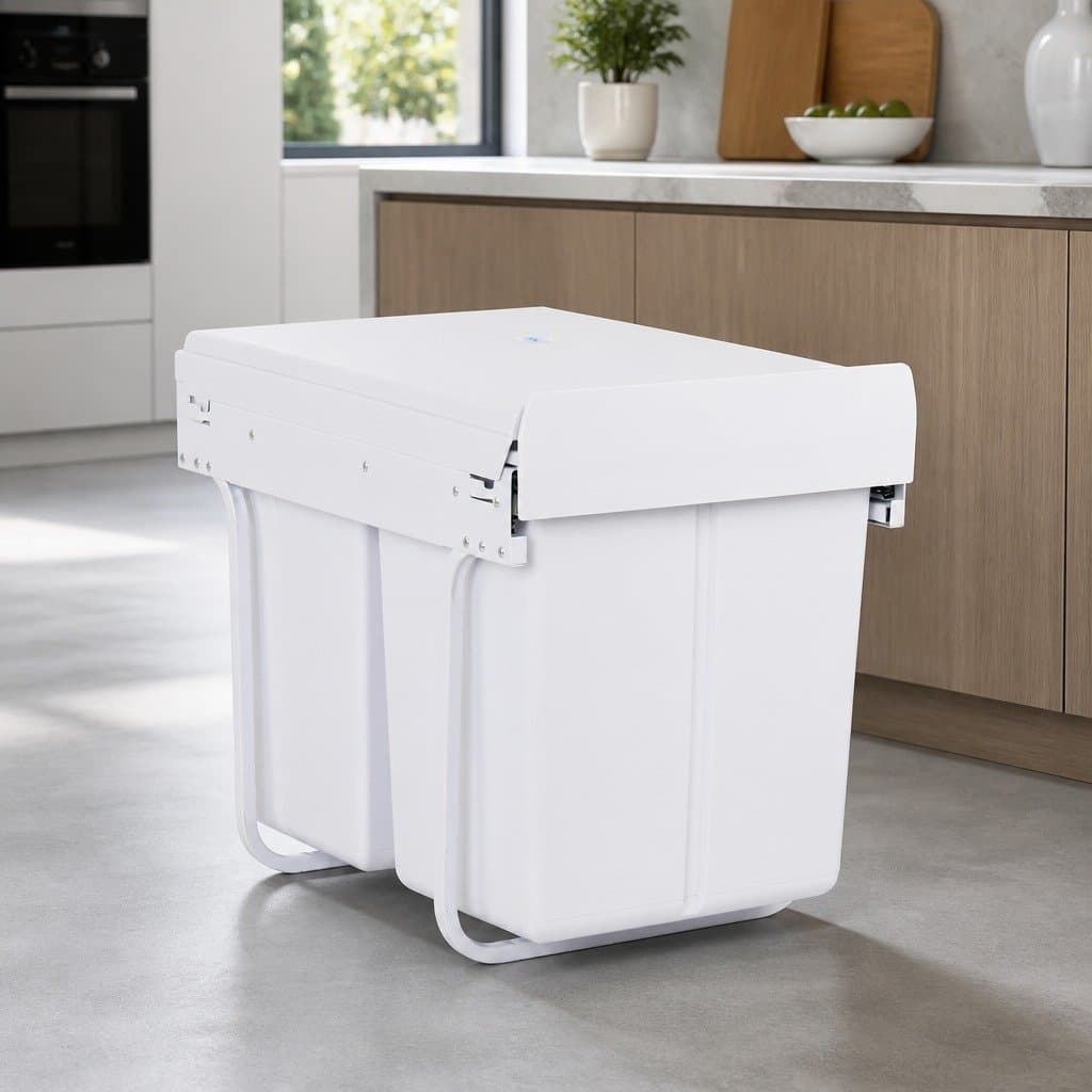 Double Basket 20L Pull Out Waste Bin for Kitchen
