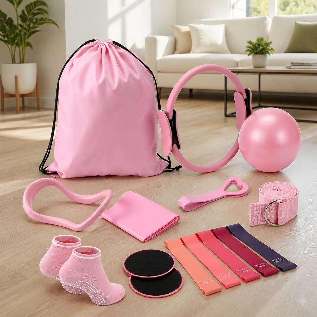 15-Piece Pilates Ring and Resistance Bands Set