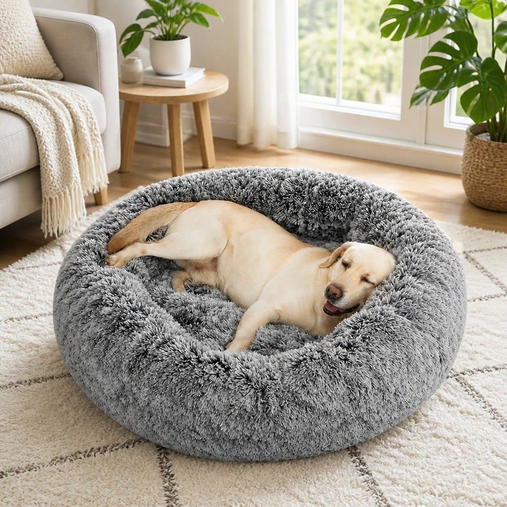 Calming XXL Donut Pet Bed with Plush Comfort