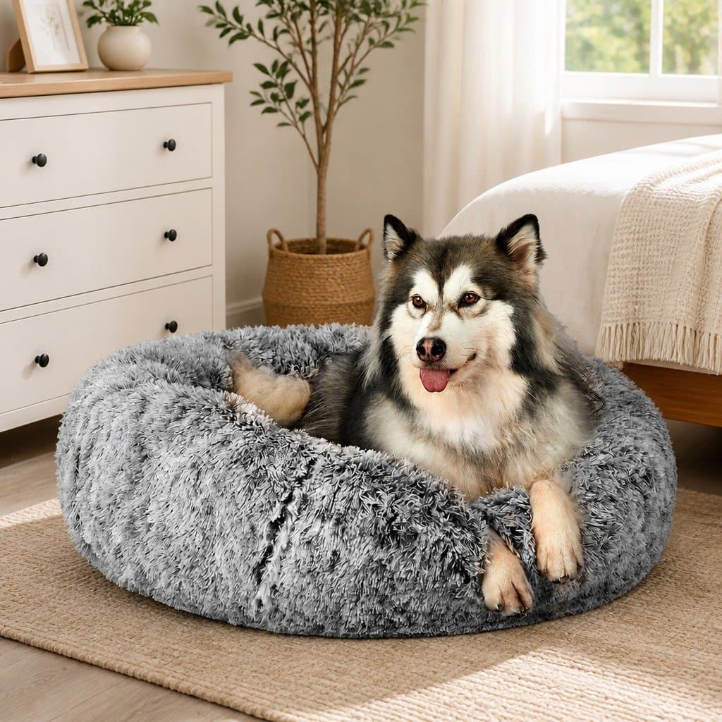 Calming XXL Donut Pet Bed with Plush Comfort