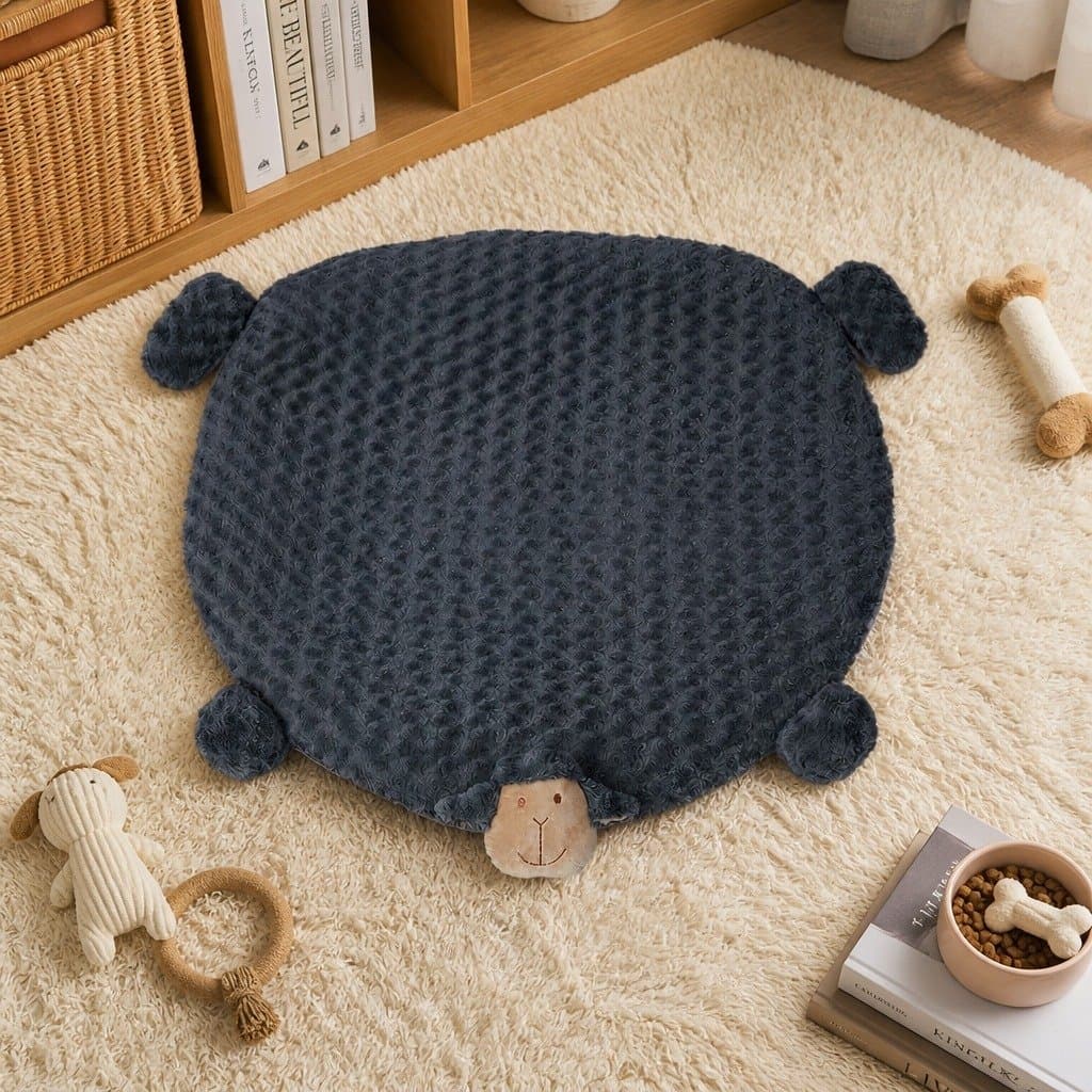 Large Calming Cushion Pet Bed with Squeaky Toys