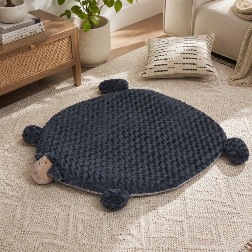 Large Calming Cushion Pet Bed with Squeaky Toys