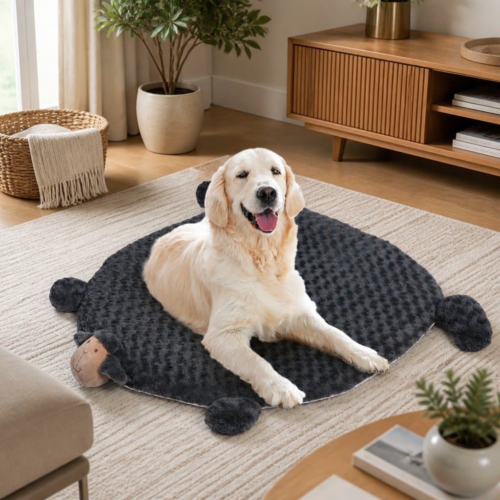 Large Calming Cushion Pet Bed with Squeaky Toys