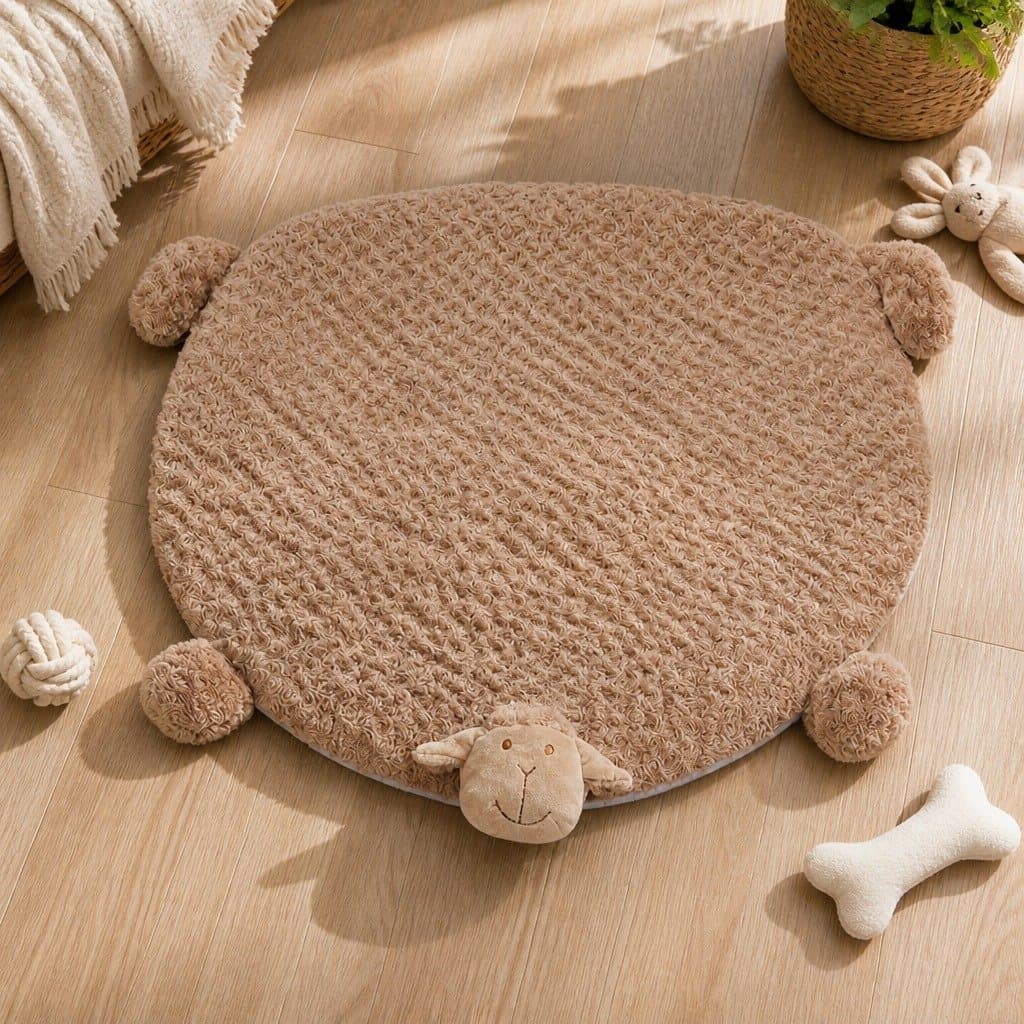 Calming Plush Pet Bed with Squeaky Toys for Dogs and Cats