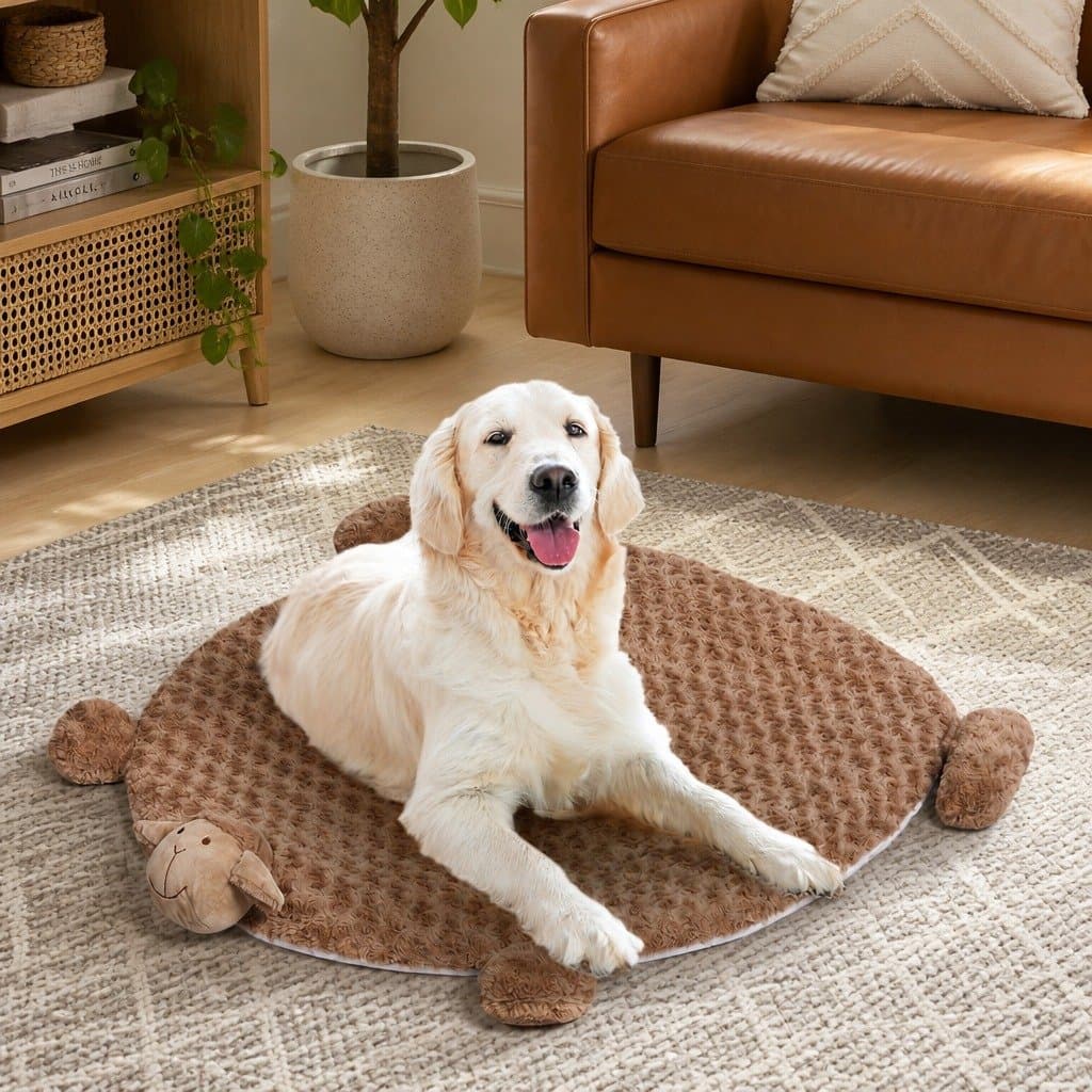Calming Plush Pet Bed with Squeaky Toys for Dogs and Cats