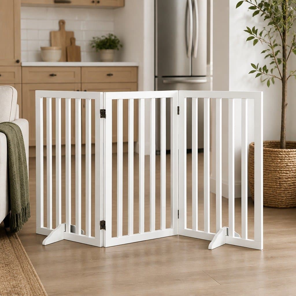 Wooden Pet Gate for Indoor Outdoor Use