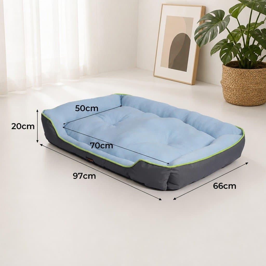 Large Dog Cat Cooling Bed Sofa Mat with Bolster