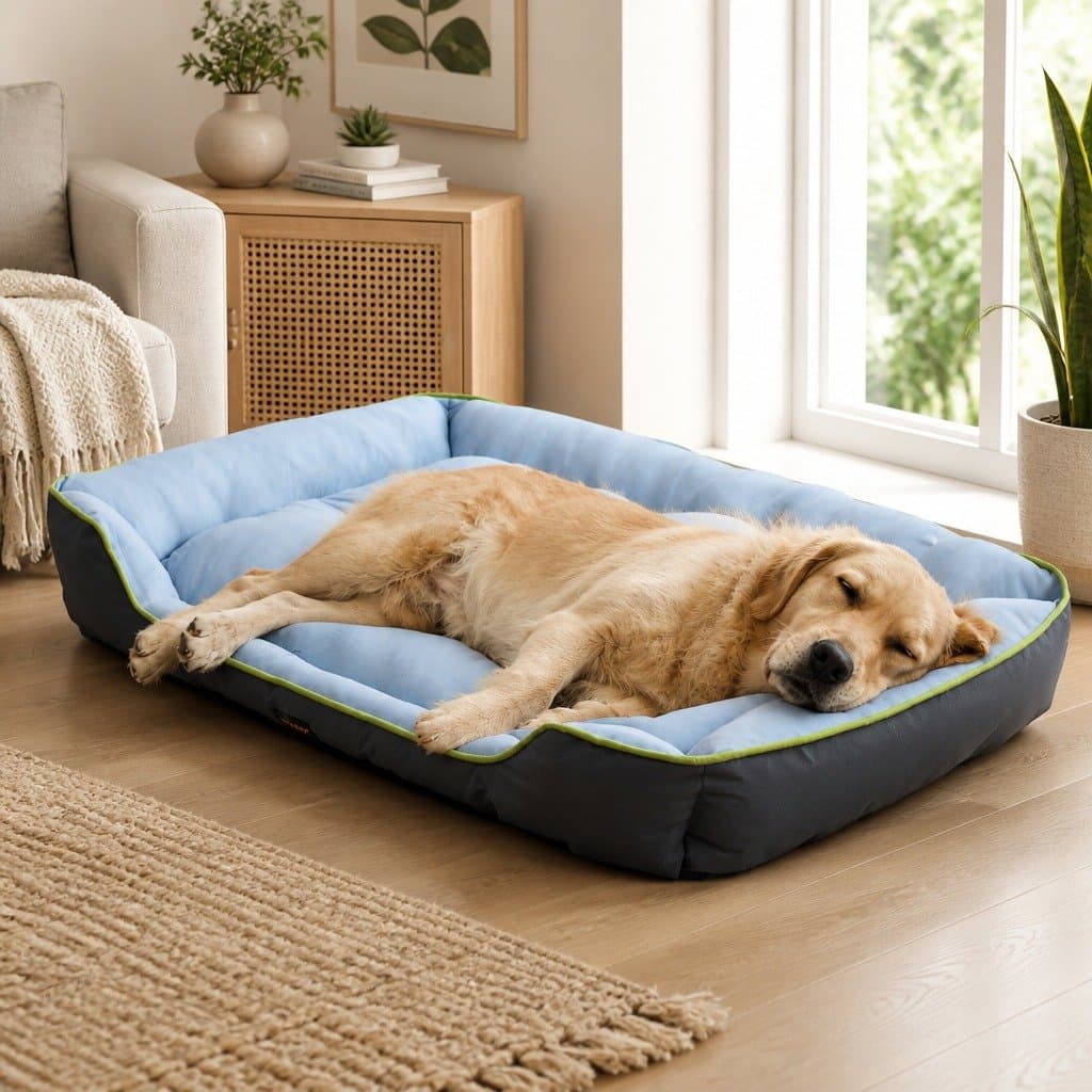 Large Dog Cat Cooling Bed Sofa Mat with Bolster