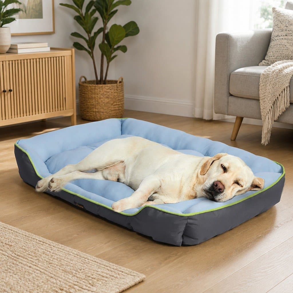 Large Dog Cat Cooling Bed Sofa Mat with Bolster
