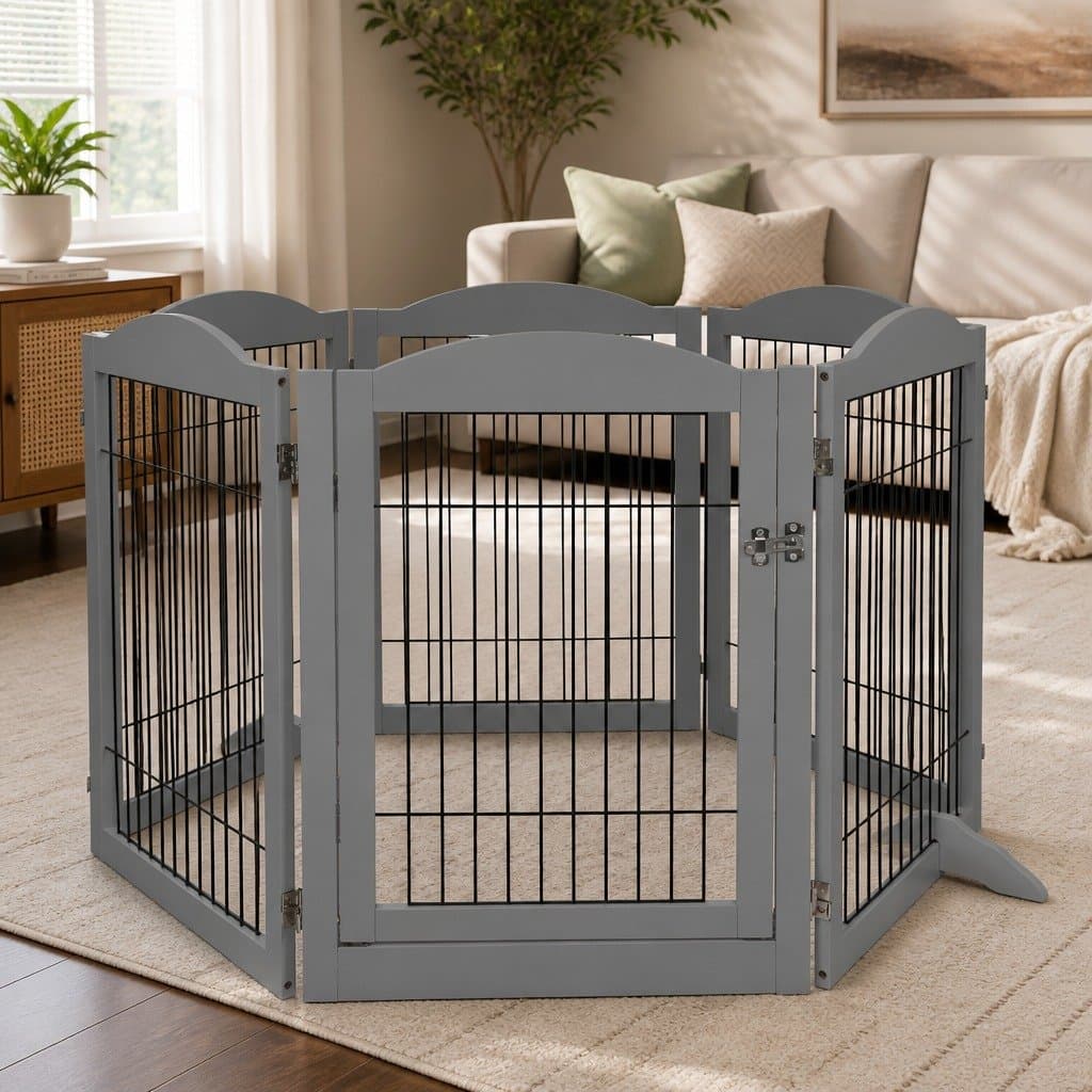 Pet Dog Playpen Puppy 6 Panels Portable Foldable Safe Enclosure Indoor Outdoor