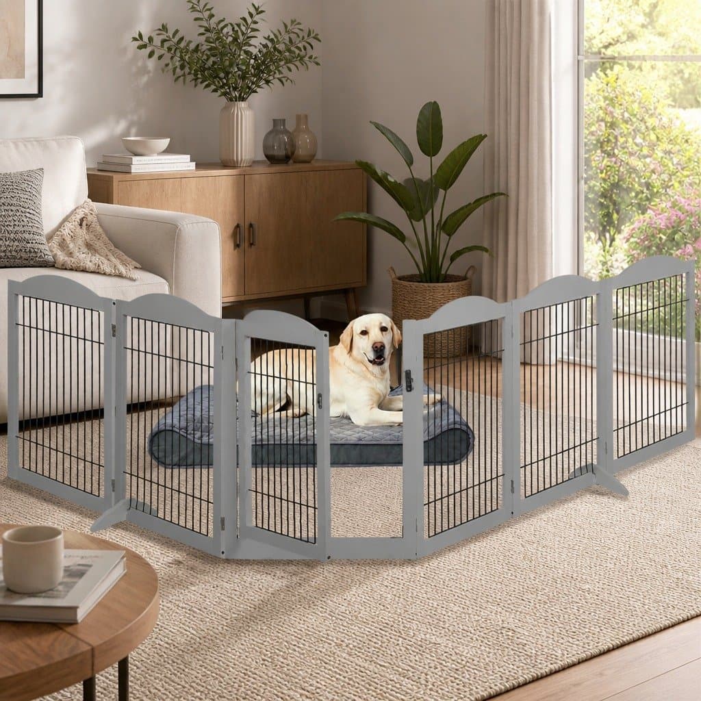 Pet Dog Playpen Puppy 6 Panels Portable Foldable Safe Enclosure Indoor Outdoor
