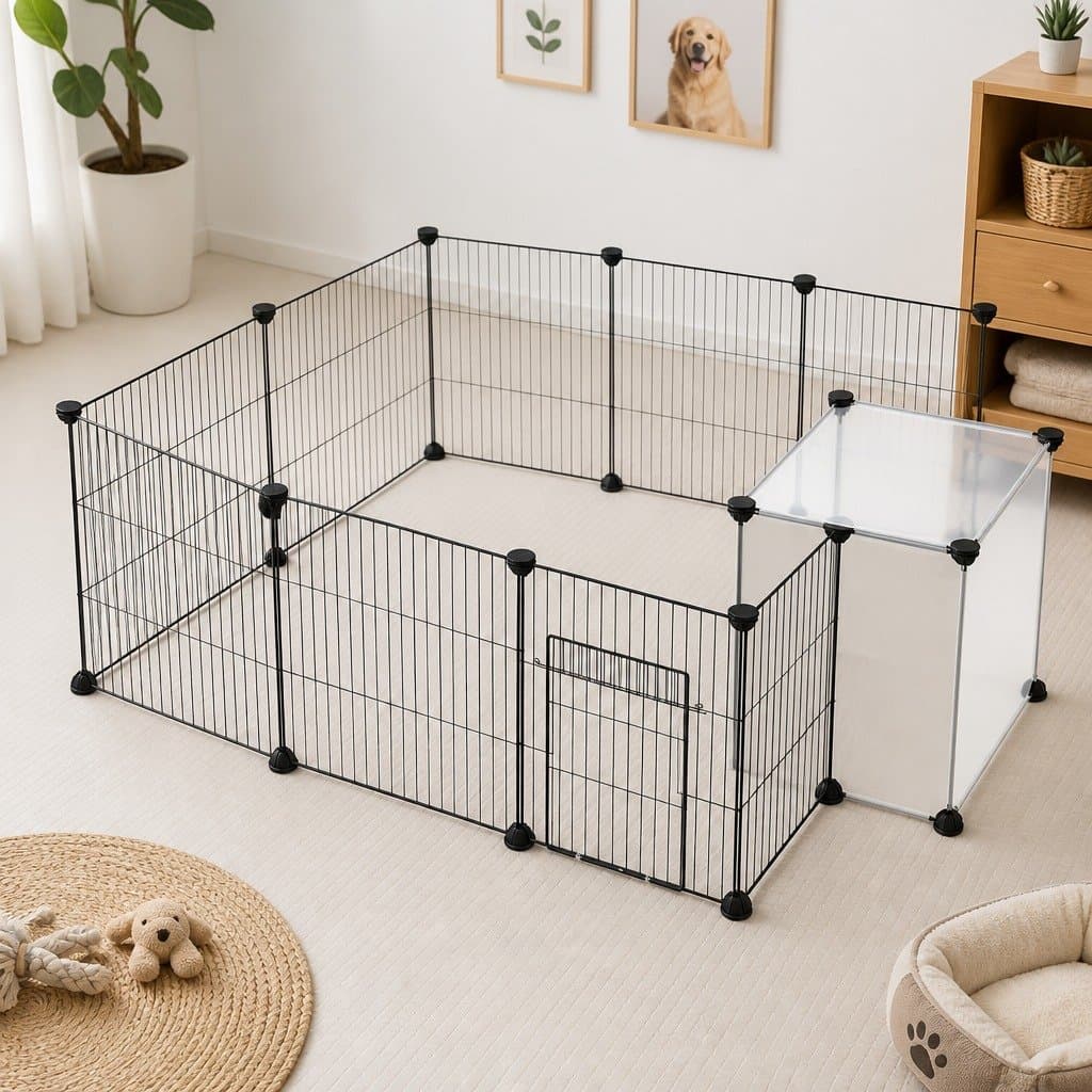 14-Panel Modular Pet Playpen for Small Animals