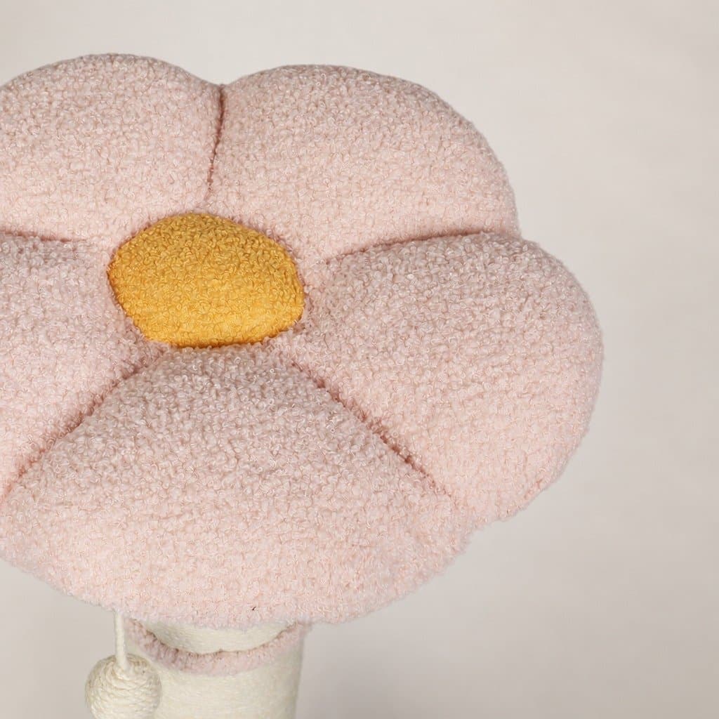 Cat Scratching Post Flower Tower 61.5cm Indoor Feline Tree Plush Platform Play