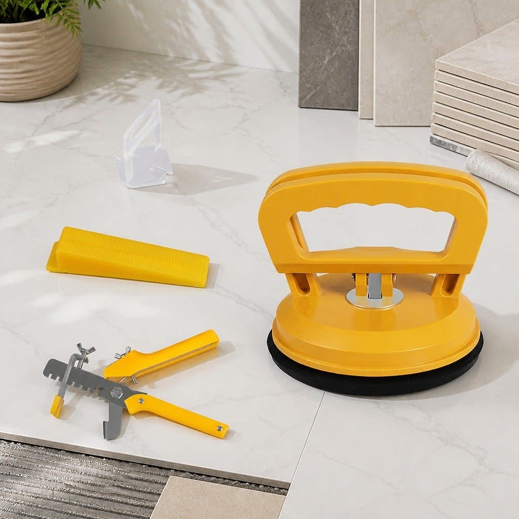 Tile Leveling System with Clips, Wedges, and Tools