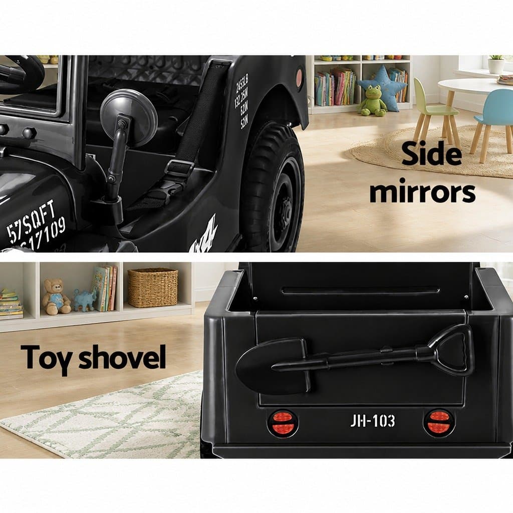 Electric Black Off-Road Jeep Toy for Kids with Remote Control