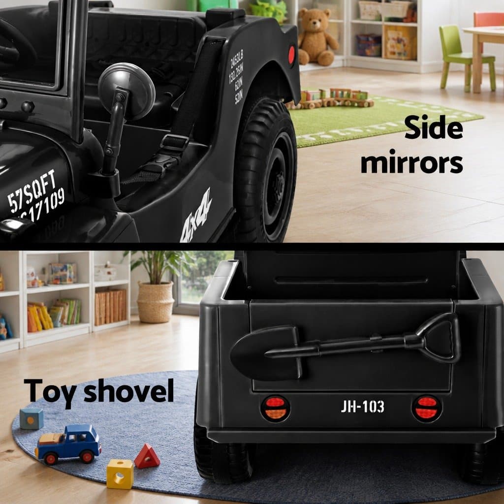 Electric Black Off-Road Jeep Toy for Kids with Remote Control