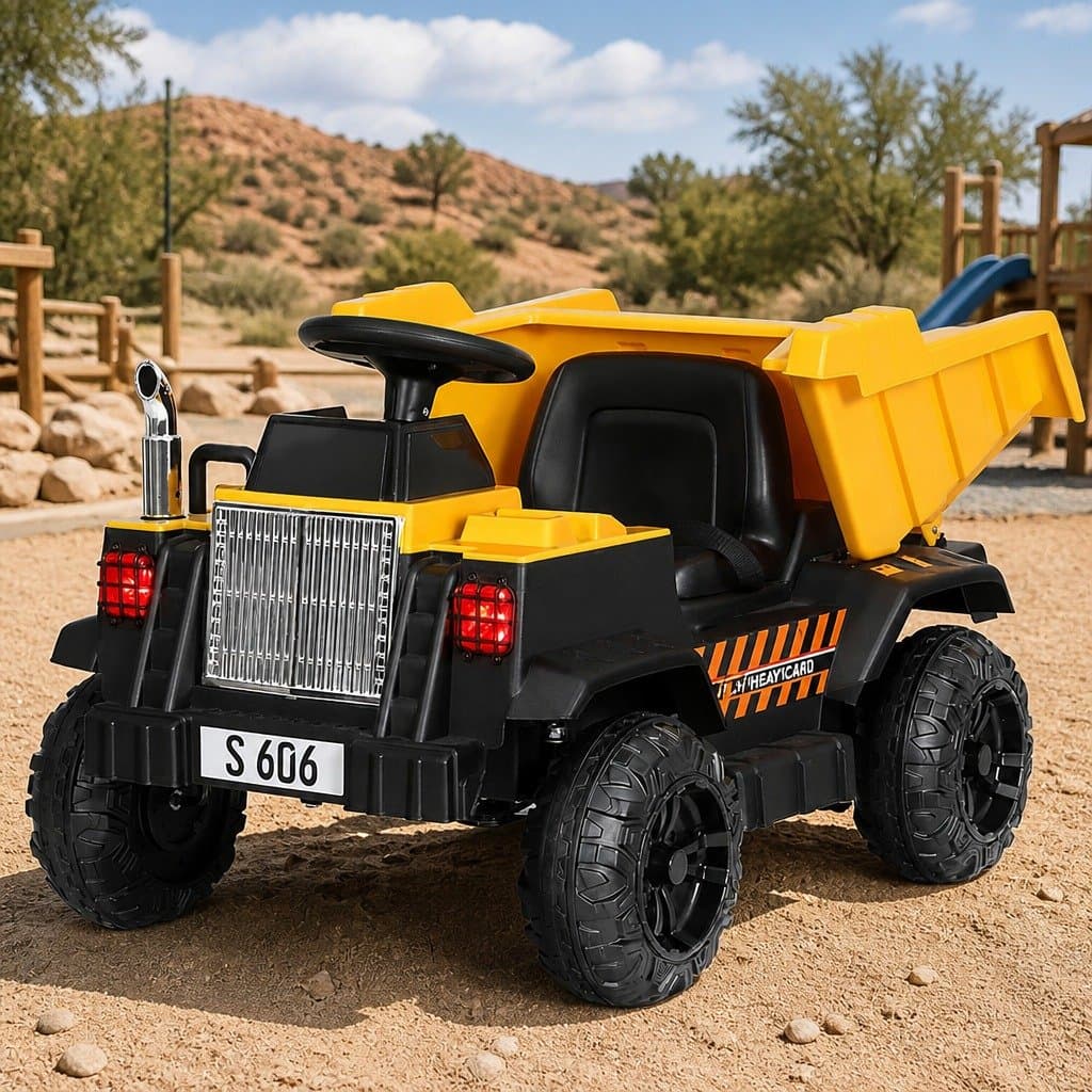 Kids Electric Dumptruck Loader Toy 12V Yellow Black