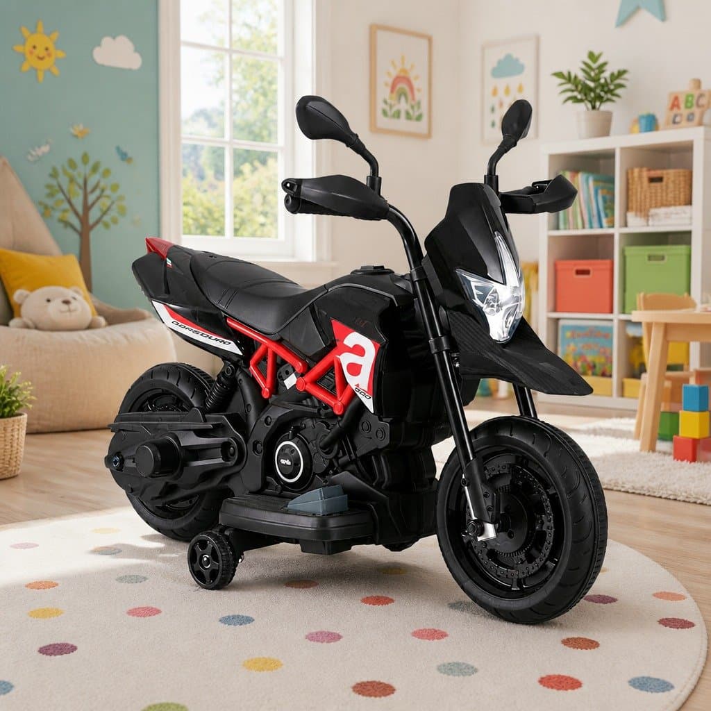 Kids Electric Ride On Motorbike Black 6V Toy