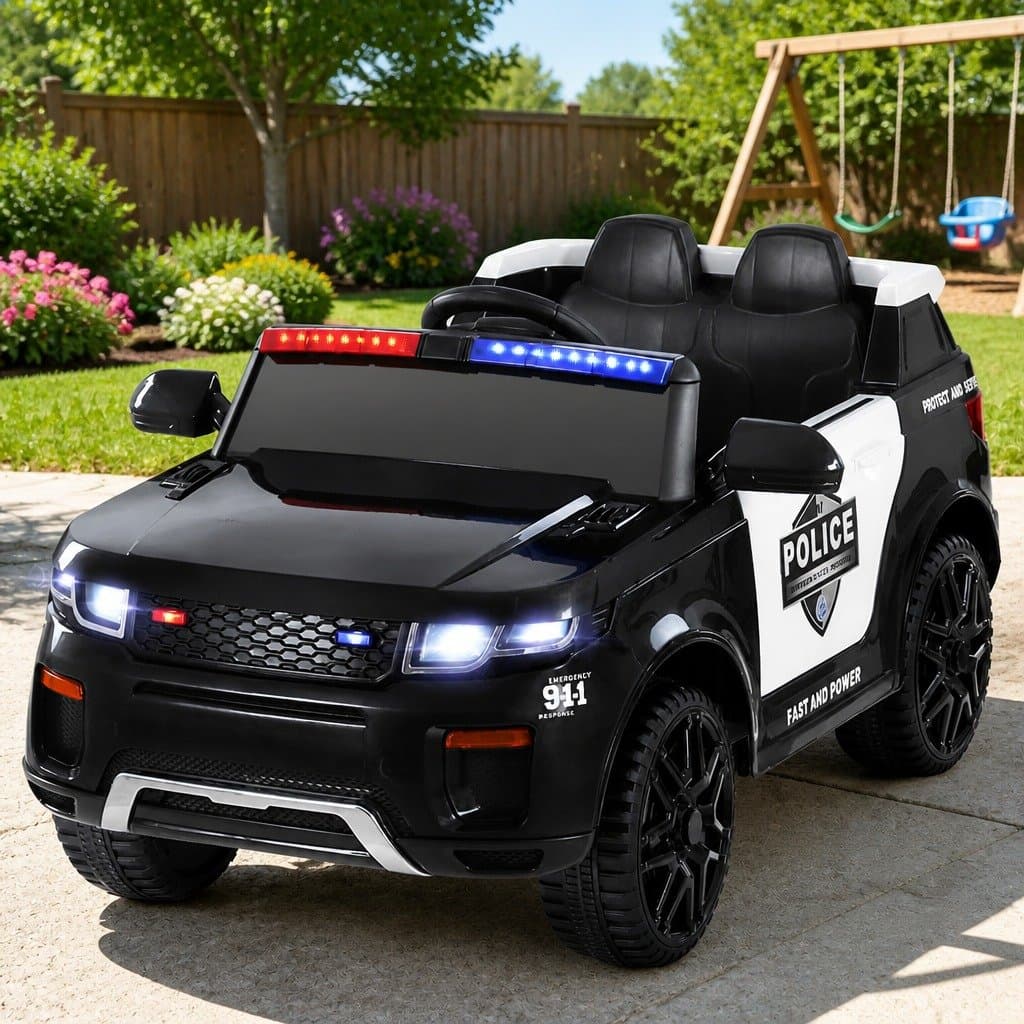 Kids Electric Ride On Police Car with Remote Control