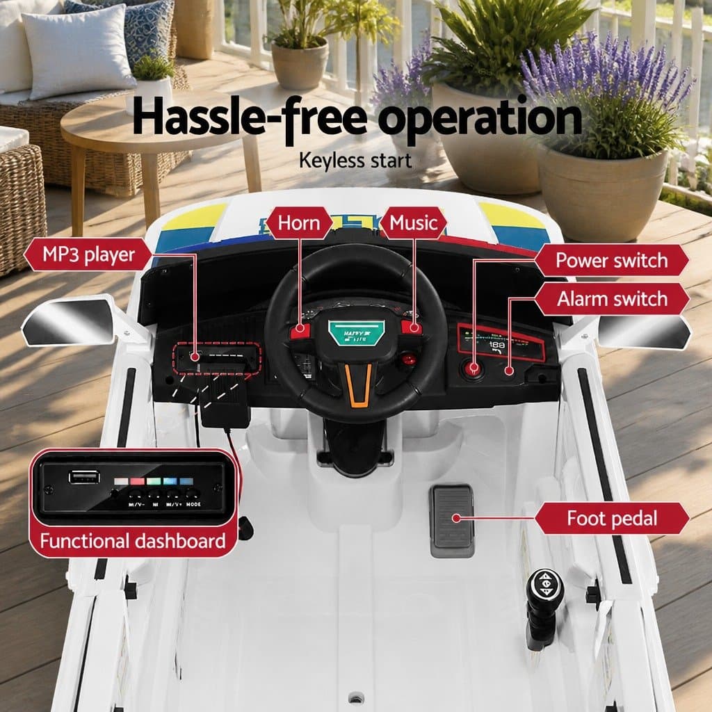 Kids Electric Ride On Police Car with Remote Control